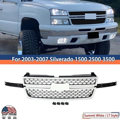Grille Assembly For 2003-2007 Chevrolet Silverado 1500 2500 Summit White Shell Foto 1 de 4