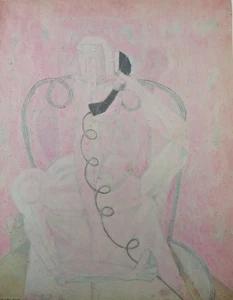 DE COLECCIÓN C. 1965 RUFINO TAMAYO IMPRESIÓN HOMBRE EN EL TELÉFONO 16"X12" - Imagen 1 de 2