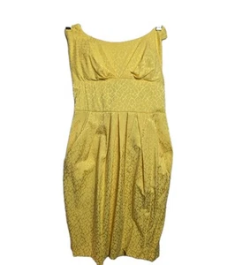 B. Darlin Juniors Halter Dress Size 3/4 Bright Yellow Mini Dress Zip Back Summer - Picture 1 of 11