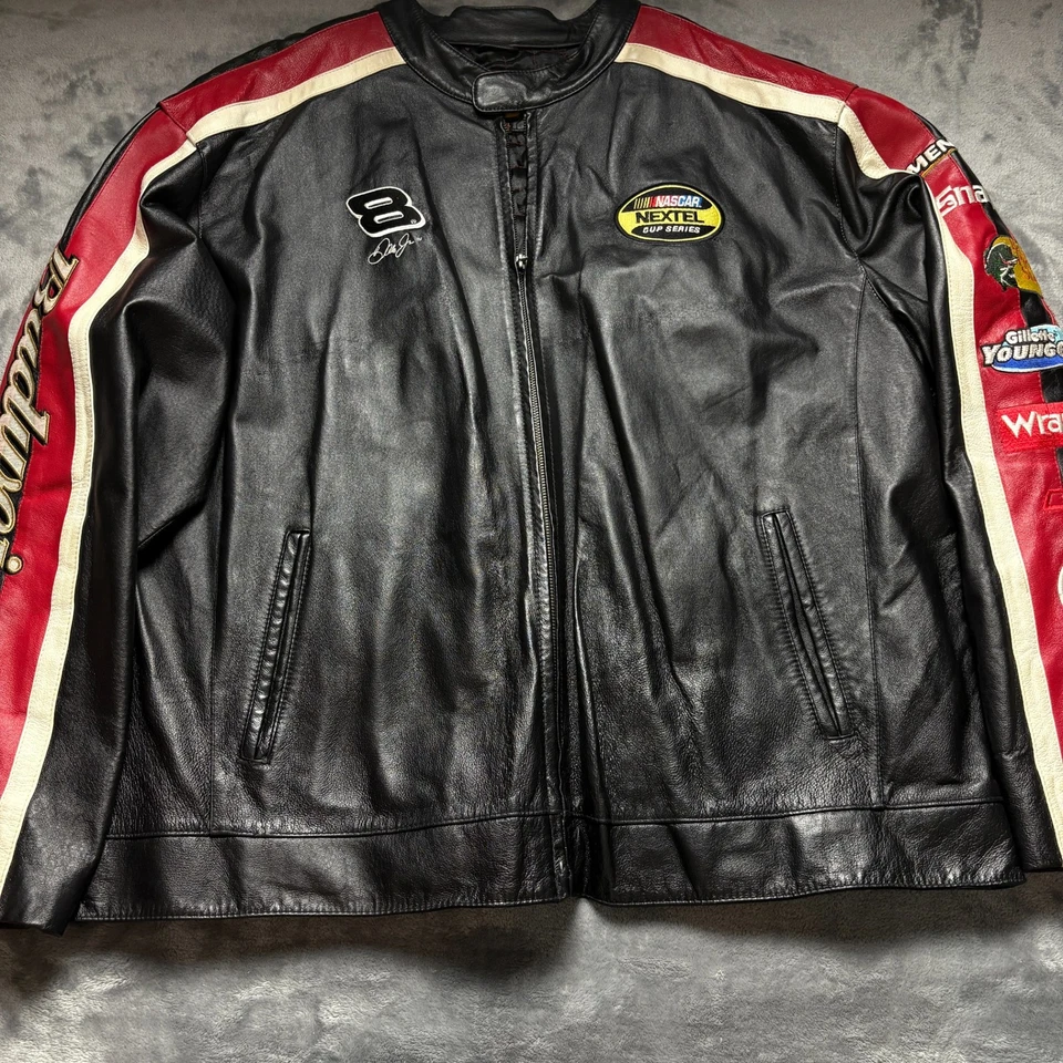 Chaqueta de cuero vintage Nextel Cup Series para hombre 2XL NASCAR Dale Earnhardt Jr. #8 Foto 1 de 4