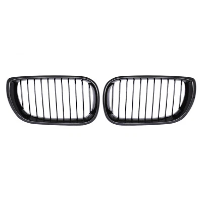 Parrilla de riñón para BMW Serie 3 E46 02-05 Touring rejilla radiador NEGRO BRILLANTE puente individual - Imagen 1 de 4