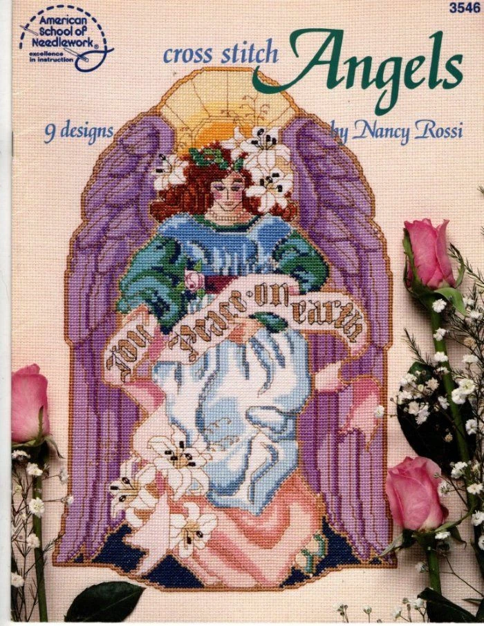OOP!AMERICAN SCHOOL OF NEEDLEWORK CROSS STITCH ANGELS 9 CHARTS - Image 1 of 1