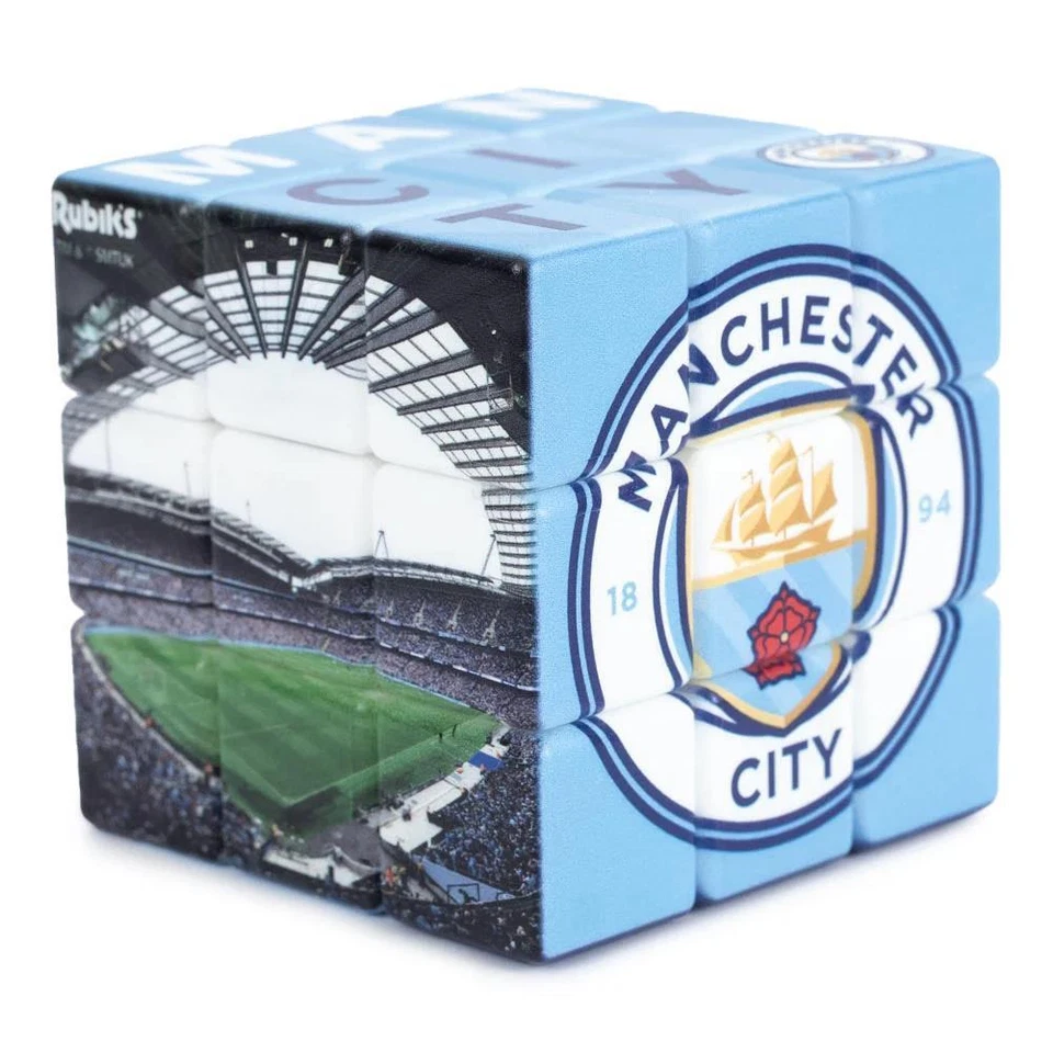 Rubiks Cube 3x3 Puzzle Game Official Manchester City Football Team Club Adult  - Image 1 of 4