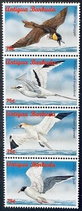 ANTIGUA SEA BIRDS STAMPS STRIP OF 4 MNH 1996 GULL WILDLIFE BIRDS FAUNA NATURE - Picture 1 of 1