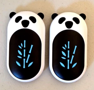 2 Pack Pocket Size Electric Rechargeable White Panda Hand Warmers 6000mAh NEW - Picture 1 of 4