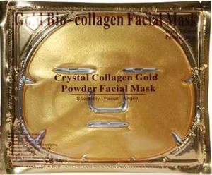 50 Pcs 24k Gold Bio Collagen Facial Face Mask High Natural Moisture LOT - Picture 1 of 6