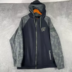 Wisconsin Badgers Hoodie Mens 2XL Camo Military Army Patch College Univeristy - Picture 1 of 10
