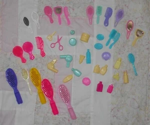 Mattel Barbie 44 PCS Hair Dryers Back Brush Toothpaste Perfume Early 1990's EUC - Picture 1 of 8