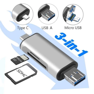 SD Kartenleser OTG Speicherkartenleser Micro SD Typ C USB Adapter - Bild 1 von 4