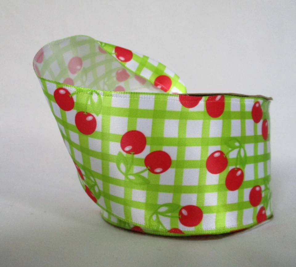 10 Yard Length of 2 1/2 inch wide Wired Satin Ribbon Offray Cherry - Image 1 of 1