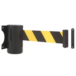 Wall Mount Retractable Belt 16 Foot, Crowd Control Wall Barrier w/ Steel Case - Picture 1 of 8