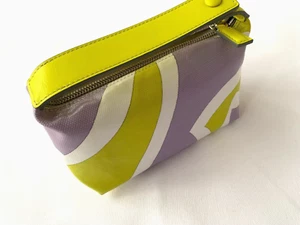 Emilio Pucci Cosmetic Pouch Bag Case Small White Yellow Lavender W7.5 xD2.8xH4.3 - Picture 1 of 22