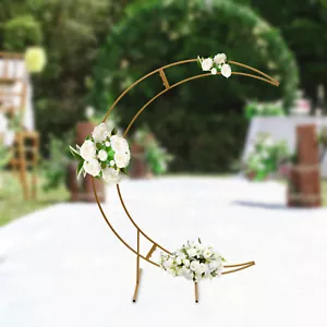 Crescent Wedding Arch Metal Frame Party Backdrop Flower Balloon Rack Stand Decor - Picture 1 of 16