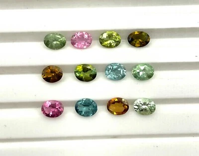 Natural Multi Tourmaline Oval Cut Loose Gemstone Lot 16 Pcs 4*5 MM 5 CT - Image 1 of 4