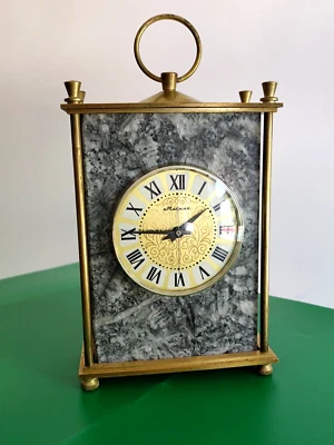 Reloj Vintage Granito Piedra Latón MOLNIJA 5 días esfera abrigo mecánico Foto 1 de 4