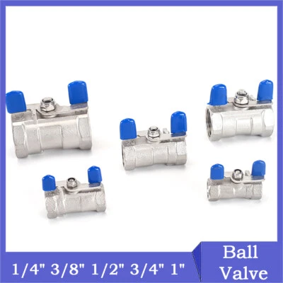 Stainless Steel Ball Valve One-Piece Butterfly Handle 1/4" 3/8" 1/2" 3/4" 1" Bsp - Image 1 of 4