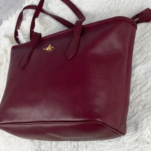VIVIENNE WESTWOOD Orb Tote Bag Shoulder Bag Wine Red Leather Used Japan Vintage - Picture 1 of 10