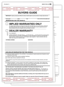 2-Part Adhesive Tape Car Dealer Buyers Guides - Implied (Package of 100) - Picture 1 of 2