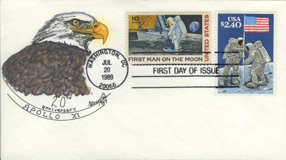 #2419 $2.40 Priority Mail FDC, GREEN LEE  Hand-painted cachet Perfect! - Image 1 of 1