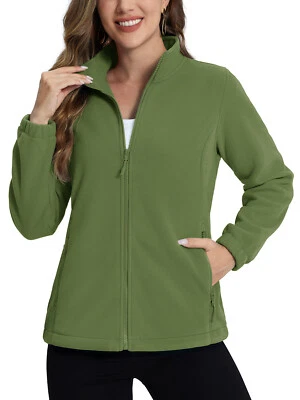 Chaquetas forradas de lana para mujer cuello alto cremallera completa sudaderas abrigo cálido al aire libre Foto 1 de 4