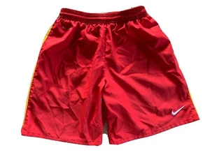 NIKE Dri Fit Shorts Lined Athletic Embroidered Swoosh Youth Size L Red Preowned* - Picture 1 of 11