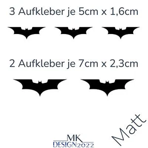 Batman Aufkleber Set Auto Motorrad PC PS5 XBox Fledermaus Sticker Schwarz Matt - Bild 1 von 6