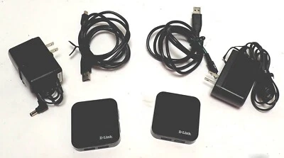 D-LINK DUB-H4 3 PORT HIGH SPEED USB 5V 2.5A w/ USB 2 CABLE & POWER CORD LOT OF 2 - Image 1 of 4