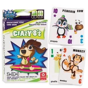 Crazy 8's Memory 2-in-1 pädagogisches Kinderkartenspiel Cartamundi 2-4 Spieler Alter 3+ - Bild 1 von 1