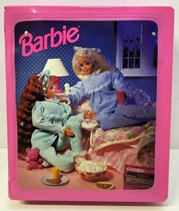 Vintage 1995 Barbie Fold-out Bedroom Doll Pink Carrying Case Sleepover - Picture 1 of 9