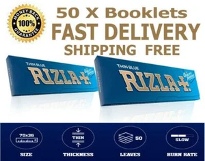 Rizla Cartine Blu Rolling Papers są wolne od chloru 50 x broszury - Zdjęcie 1 z 2