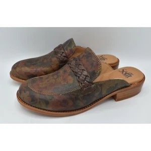 Sofft Damengröße 10 Nels taupe Blumenmuster Leder Slipper Loafer Pantoletten Schuhe - Bild 1 von 14