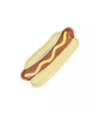 Origami Owl HOT DOG IN BUN Floating Enamel Charm NEW - Image 1 of 3