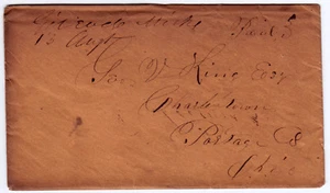 Sobre y carta sin estampillas, DPO como nuevo "GILEAD MICH 13 de agosto" + "PAGADO 3", 1853 - Imagen 1 de 5