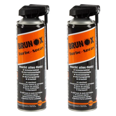 2x 500ml BRUNOX Turbo Spray Multifunktionsöl Rostlöser Kriechöl Schmieröl