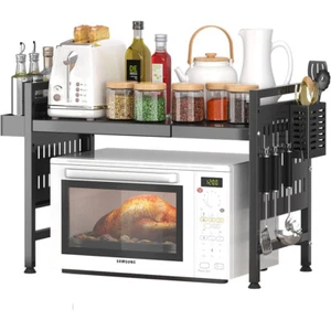 Scaffale Porta Microonde Allungabile Mensola Cucina con Porta Utensili e Spezie - Foto 1 di 9