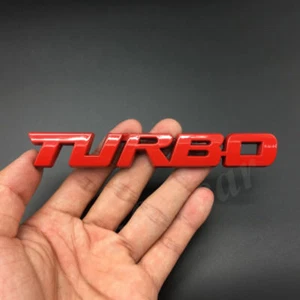 Red Metal Turbo T Emblem Car Auto Rear Trunk Tailgate Decal Sticker Badge - Bild 1 von 5