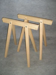 2 formschöne Tischböcke in Eiche Roh belassen   Wildeiche Bock Tischbeine Atlas - Bild 1 von 5