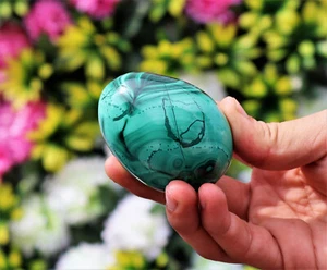 60 mm Grüner Malachit Mineralien Metaphysisches Aura Chakra Reiki Ei - Bild 1 von 10