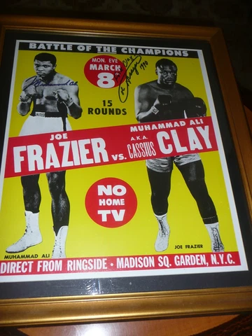 Boxing. Rare, Muhammad Ali vs Joe Frazier signed 1971 C.C. Poster Cover