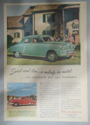 Studebaker Car Ad: Sweet and Low The 1947 Studebaker  ! Size: 11 x 15 Inches  - Image 1 of 2