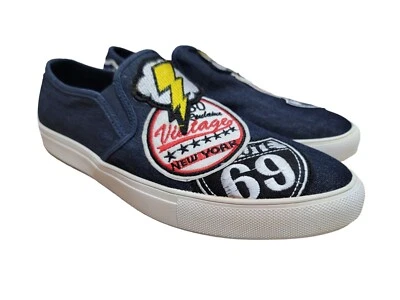 Steve Madden Para hombres Wasdin Azul Denim Parches Lona Zapatos Informales Talla 10.5 M Nuevos con Etiquetas Foto 1 de 4