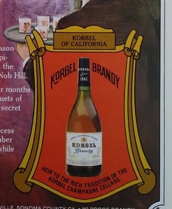 Vintage 1970's Korbel Brandy Bottle - San Francisco Golden Age -1979 Print AD - Picture 1 of 2