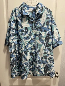 Tommy Bahama The Coconut Point Floral Hawaiian Short Sleeve Shirt Sz 2XLB Blue - Picture 1 of 7