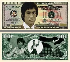 BRUCE LEE BILLET 1 MILLION DOLLAR ! Série Karaté kung-fu Art martiaux Wing Chun