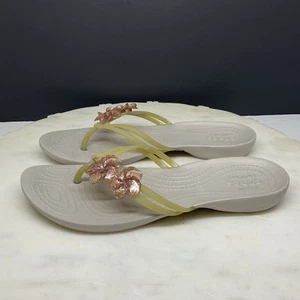 Crocs Isabella Sandals Womens 9 Flip Flops Embellished Iconic Comfort Thong - Picture 1 of 7