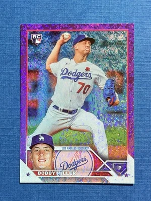 2023 Topps Update Series Purple Foil /799 Bobby Miller RC Rookie Card - Image 1 of 2