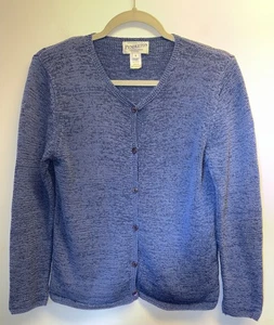 Pendleton Sweater Cardigan Button Up Blue Long Sleeve Polyester Cotton Petite M - Picture 1 of 6