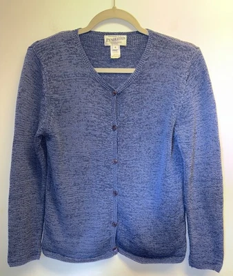 Pendleton Sweater Cardigan Button Up Blue Long Sleeve Polyester Cotton Petite M - Image 1 of 4