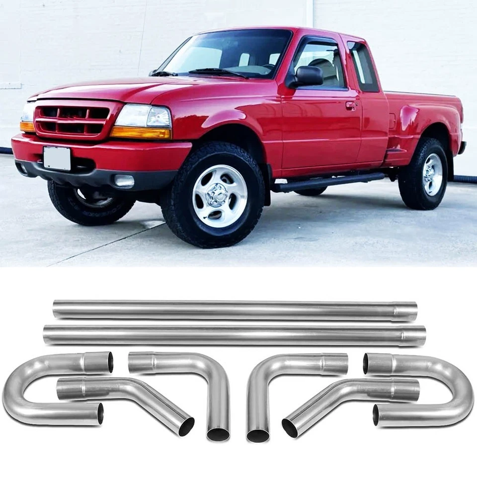 Tubo de escape de mandril personalizado 8x 2,5" curva recta hágalo usted mismo para Ford Ranger XLT 2 puertas Foto 1 de 4