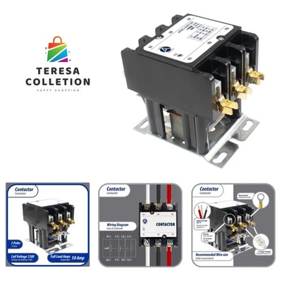 Certified Heavy Duty 50 Amp 120V Contactor for HVAC & Electrical Applications - Image 1 of 4